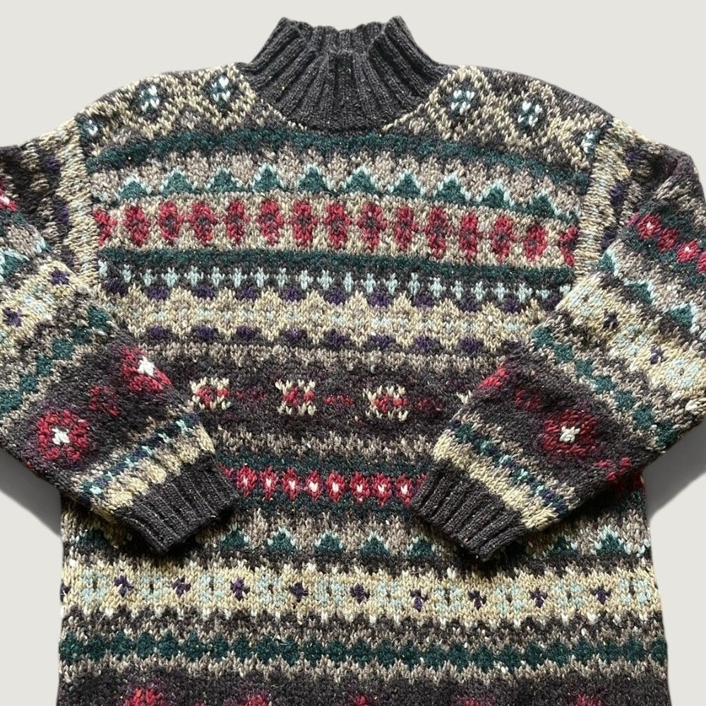 Lauren Ralph Lauren Exclusive Hand Knit Fair Ilse Wool Mock Neck sweater